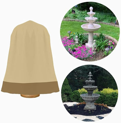 Outdoor Water Fountain Cover Waterproof Heavy Duty Cover for Winter Outdoor Garden Large Fountain Statue 44 Inch Diameter, 80 Inch Tall