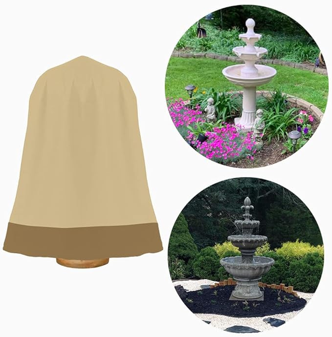Outdoor Water Fountain Cover Waterproof Heavy Duty Cover for Winter Outdoor Garden Large Fountain Statue 40 Inch Diameter, 50 Inch Tall