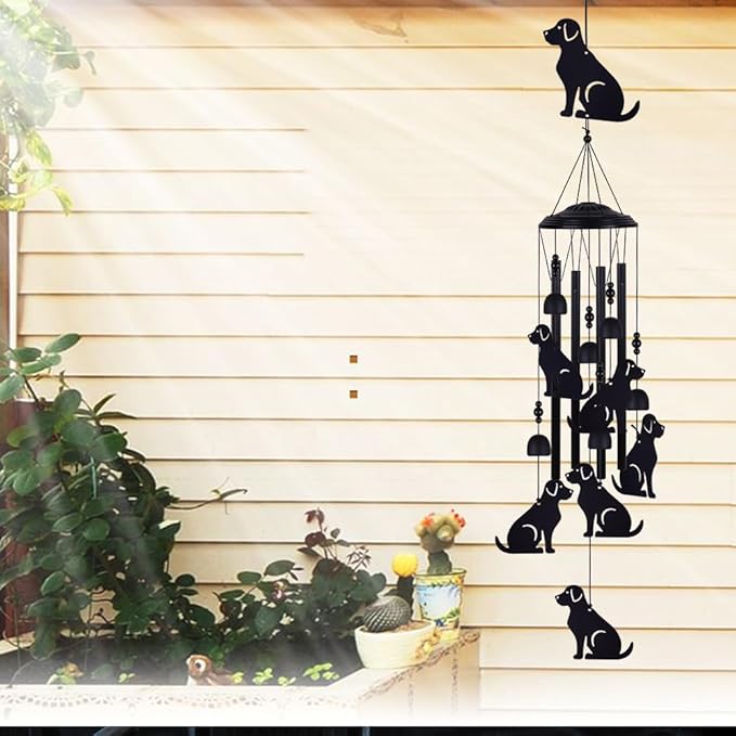 Dogs Wind Chimes Outdoor, Memorial Wind Chimes, Mobile Bells, Music Wind Catcher, Puppy Wind Chime for Home, Tree, Yard, Patio, Garden Decoration, Festival Gifts for Mom, Xmas Gifts for Dog Lovers