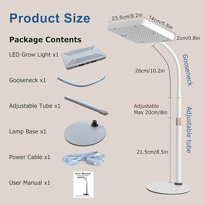 Tabletop Grow Light LED Full Spectrum UV IR, Veg Seed Starting Seedlings Bonsai Houseplant Plant Light, Desk Grow Lights for Indoor Plants, 16"-24" Height Adjustable