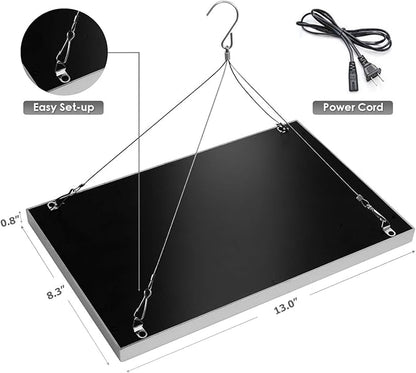 Diboys LED Grow Light for Indoor Plants, 45W Plant Lights Full Spectrum Panel Grow Light for Seedlings, Succulents, Micro Greens, Vegetable and Flower, 2 Pack