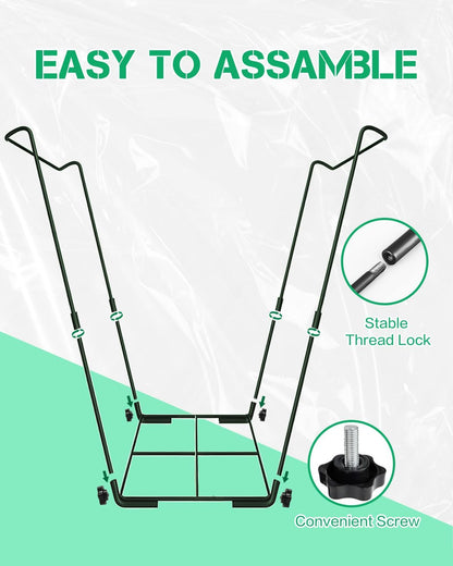 Joyhalo Outdoor Trash Bag Holder Stand - 2 Pack Heavy Duty Metal Garden Garbage Bag Support Frame for 30-45 Gallon Capacity, Multi-Use Portable Yard Leaf Bag Stand