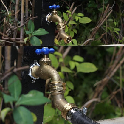 Garden Hose Elbow Connector 45 Degree Solid Brass Pipe Fittings Hose Elbow -Eliminates Stress and Strain On RV Water Intake Hose Adapter 3/4" FHT x 3/4" MHT (45 Degree 4 PCS)