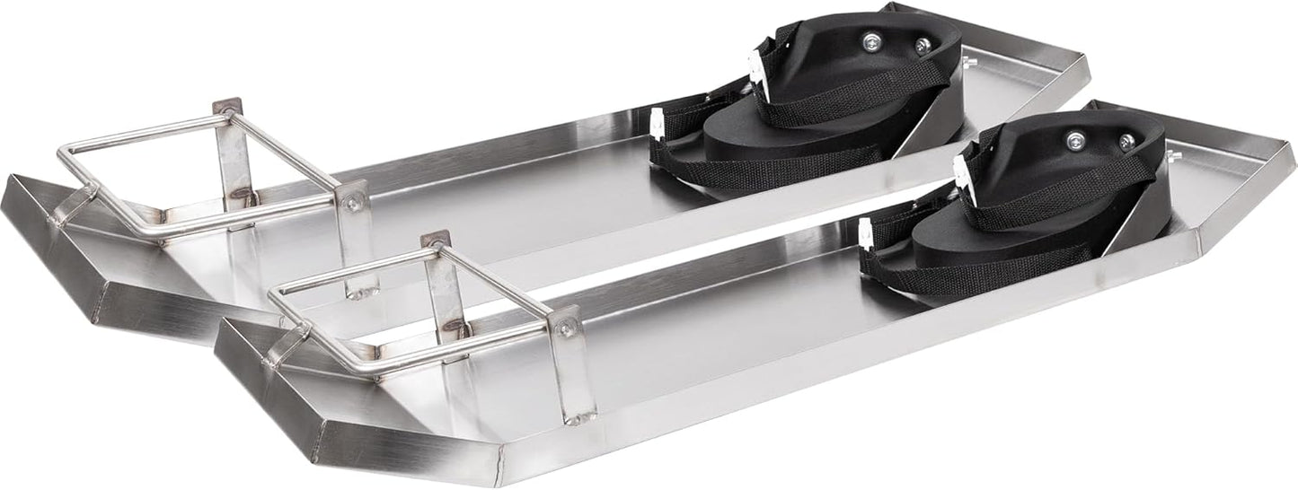 MARSHALLTOWN Stainless Steel Knee Boards with Knee Pads, Contractor-Grade, Built-in Toe Brackets, Durable Concrete Tools, KB230