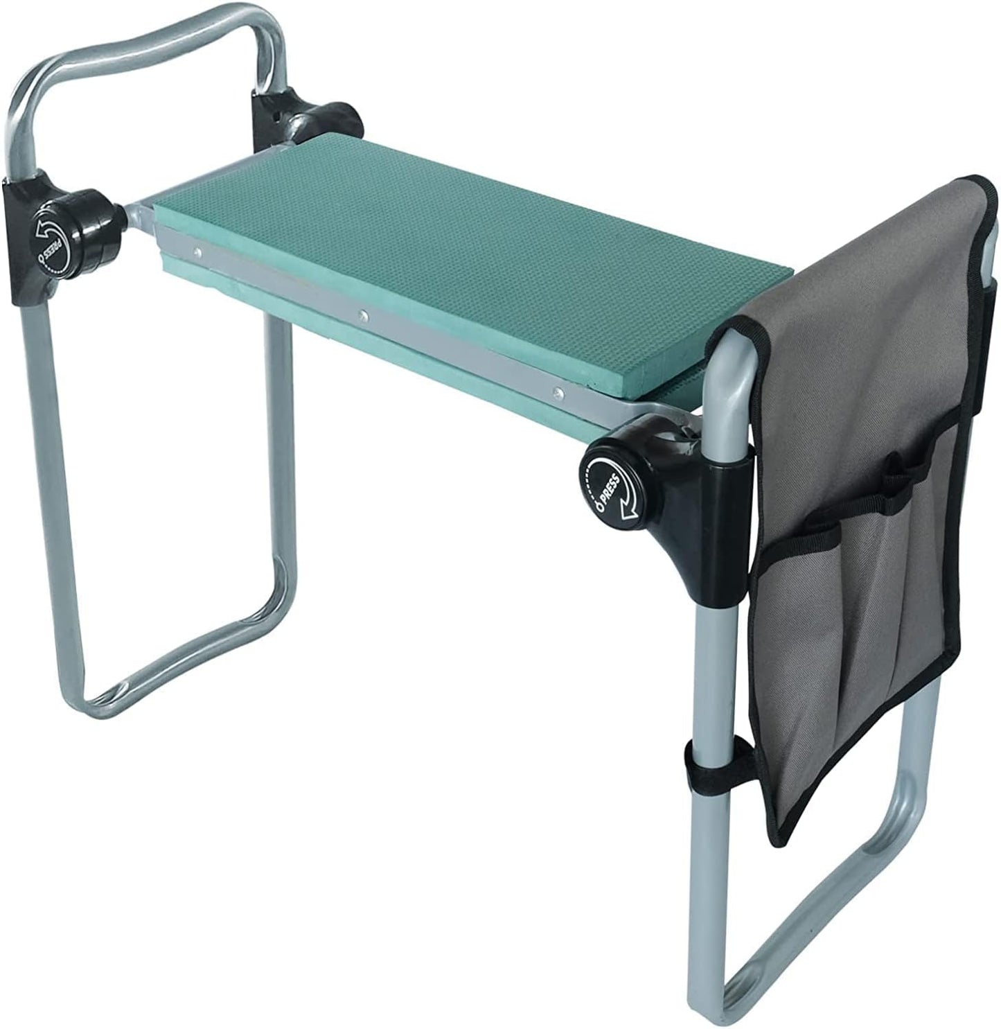 LUCKYERMORE Garden Kneeler and Seat, Kneeling Bench with Tool Pouch and EVA Foam Pad, Foldable Gardening Stool, Gardening Gifts for Parents Seniors, Lightweight & Heavy Duty