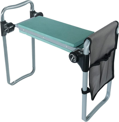 LUCKYERMORE Garden Kneeler and Seat, Kneeling Bench with Tool Pouch and EVA Foam Pad, Foldable Gardening Stool, Gardening Gifts for Parents Seniors, Lightweight & Heavy Duty