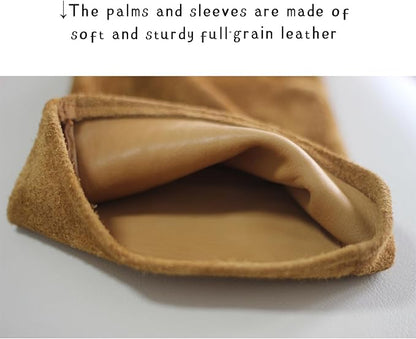 Long Gardening Gloves for Women/Men-Thorn Proof Rose Pruning Gloves,Water Repellent Leather work Gauntlet