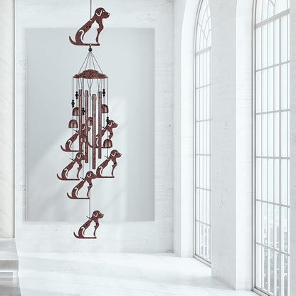 Garden Dog Wind Chimes Decoration, Blessing Wind Bells, Outdoor Wind Chime, Mobile Wind Catcher, Memorial Wind Chime, Dog Decor, 7 Puppys Windchimes Gifts for Mom, Home, Balcony, Tree, Festival Decor