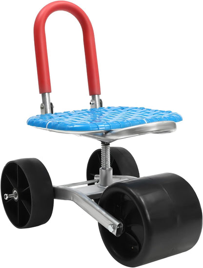 Garden Cart Rolling Stool Work Seat, 360° Rotatable 150KG / 330.69 lbs Rolling Garden Seat Gardenn Cart Rolling Bench with Wheels, for Patio Yard Orchard Farmland