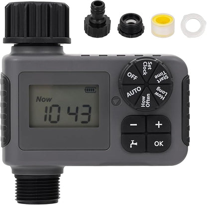 Sprinkler Timers, Water Timer, Programmable Garden Hose Timer with Rain Delay, Manual& Automatic Watering System, Waterproof Digital Irrigation Controller for Yard, Lawn, Pool, 1 Outlet