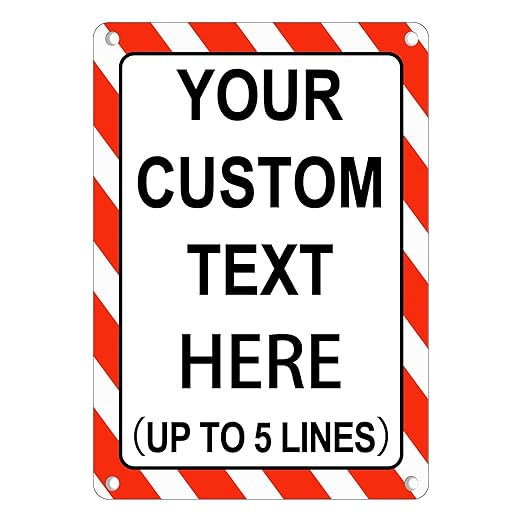 Custom Sign Outdoor 12x8 Inches Vertical, Metal Gate Sign Personalized for Outside, Customized for Home, Office, Garage, Porch, Delivery Signage, .040 Aluminum, Rust Free, Waterproof(Color-border)