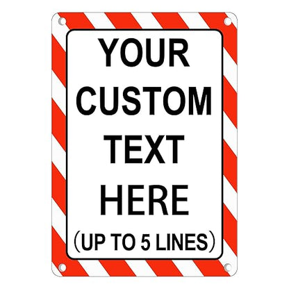 Custom Sign Outdoor 14x10 Inches Vertical, Metal Gate Sign Personalized for Outside, Customized for Home, Office, Garage, Porch, Delivery Signage, .040 Aluminum, Rust Free, Waterproof(Color-border)