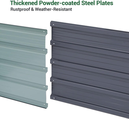 Ohuhu Metal Raised Garden Bed Outdoor 6x3x1.5 FT Reinforced Galvanized Rustproof Colored Steel Planter Boxes for Vegetables, Heavy Duty Raised Beds for Growing Flowers Herbs Succulents