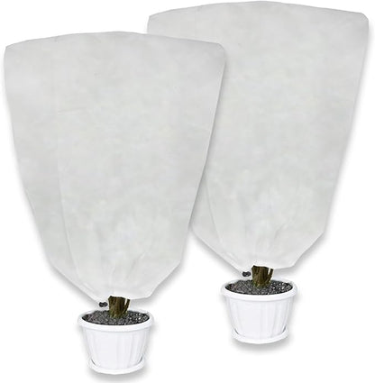2 Pack Plant Covers Freeze Protection for Winter, 47.2"×31.5" Frost Cloths for Outdoor Plants Cold Weather Blankets with Drawstrings