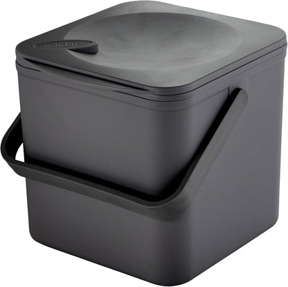 Minky Homecare Kitchen Compost Bin – Countertop Food Waste Caddy with Easy Wipe Clean Interior – Made in The UK - 3.5L (0.9 gal.) ECO Black