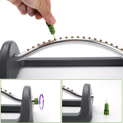 Lawn Sprinkler, 18-Hole Brass Nozzle Oscillating Sprinkler, Garden Tool for Lawns up to 3,600 Square Feet, Jet Cleaning Needle Hidden on The End of The Product, Gray