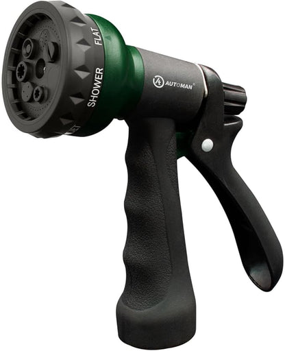 AUTOMAN Garden Hose Nozzle, Water Sprayer Nozzle with 7 Adjustable Watering Patterns,Slip Resistant Nozzle for Plants,Lawn,Washing Cars,Window Cleaning,Showering Pets & Outdoor Fun.
