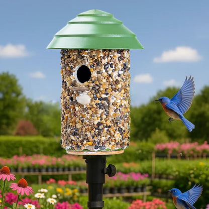 Pebble Stone Bird House for Outside Clearance, HDPE Roof Bird House for Outdoor, Heavy Duty Stone, Hanging Birdhouse for Outside, Wren House 10 Year Lasting （Red