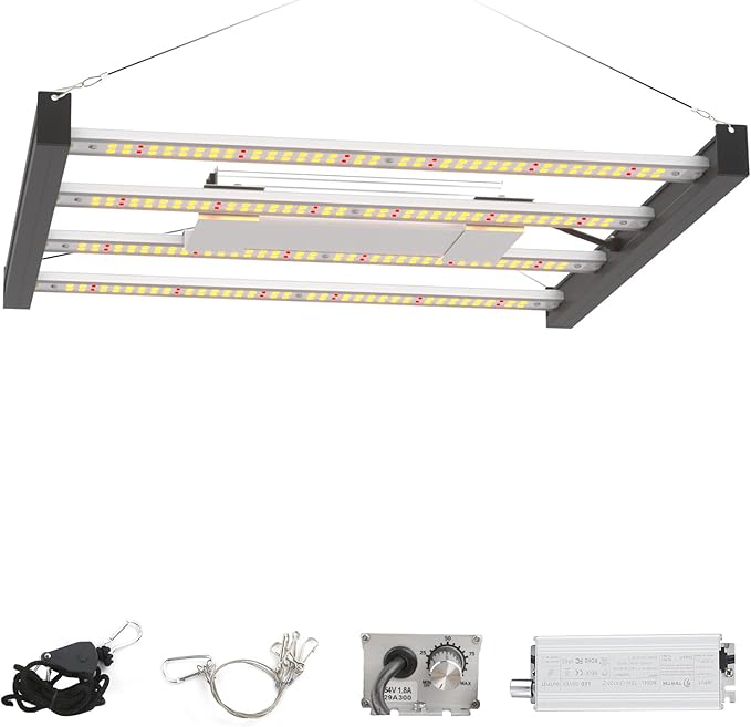 CANAGROW CG1200 LED Grow Light for Indoor Plants 2x2ft Coverage with High Yield Diodes, Sunlike Full Spectrum Dimmable Growing Lamps for Hydroponic Indoor Seeding Veg Bloom Greenhouse(Black)