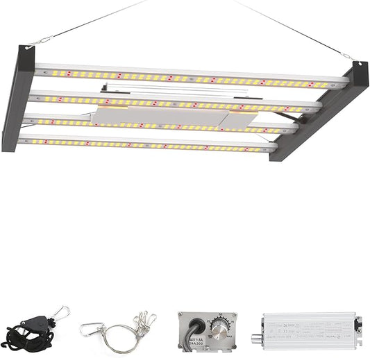 CANAGROW CG1200 LED Grow Light for Indoor Plants 2x2ft Coverage with High Yield Diodes, Sunlike Full Spectrum Dimmable Growing Lamps for Hydroponic Indoor Seeding Veg Bloom Greenhouse(Black)