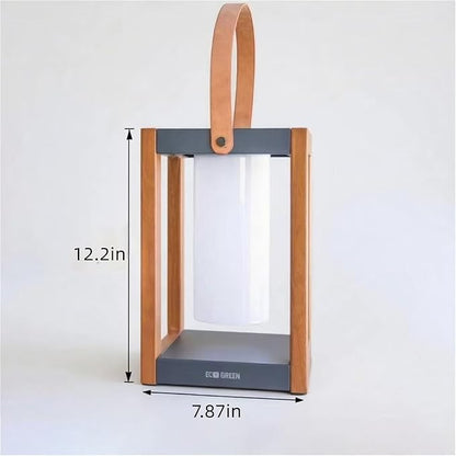 EcoGreen Solar Lantern with Handle – 7.87x12.2 in Waterproof Outdoor Solar Light, Warm White, 8H Auto-On, Portable for Patio, Yard, Pathway, Porch & Camping (Single Pack)