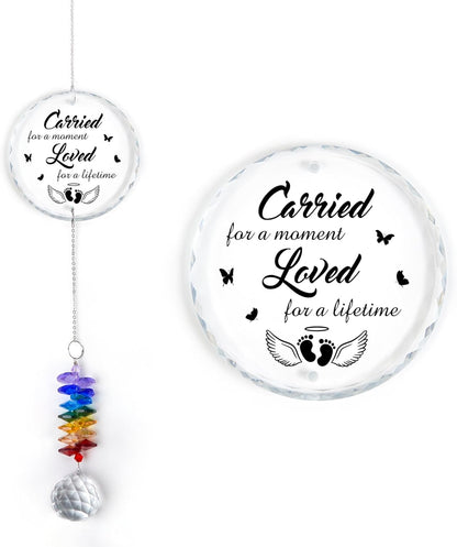 Glass Ornament Suncatcher - Infant Loss Gift - Sympathy Gift for Loss of Loved One - Memorial Ornaments - Heaven Keepsake - Daily Remembrance - Grieving Gifts for Mom, Sisters, Friends