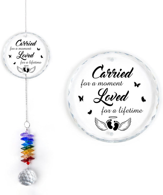 Glass Ornament Suncatcher - Infant Loss Gift - Sympathy Gift for Loss of Loved One - Memorial Ornaments - Heaven Keepsake - Daily Remembrance - Grieving Gifts for Mom, Sisters, Friends