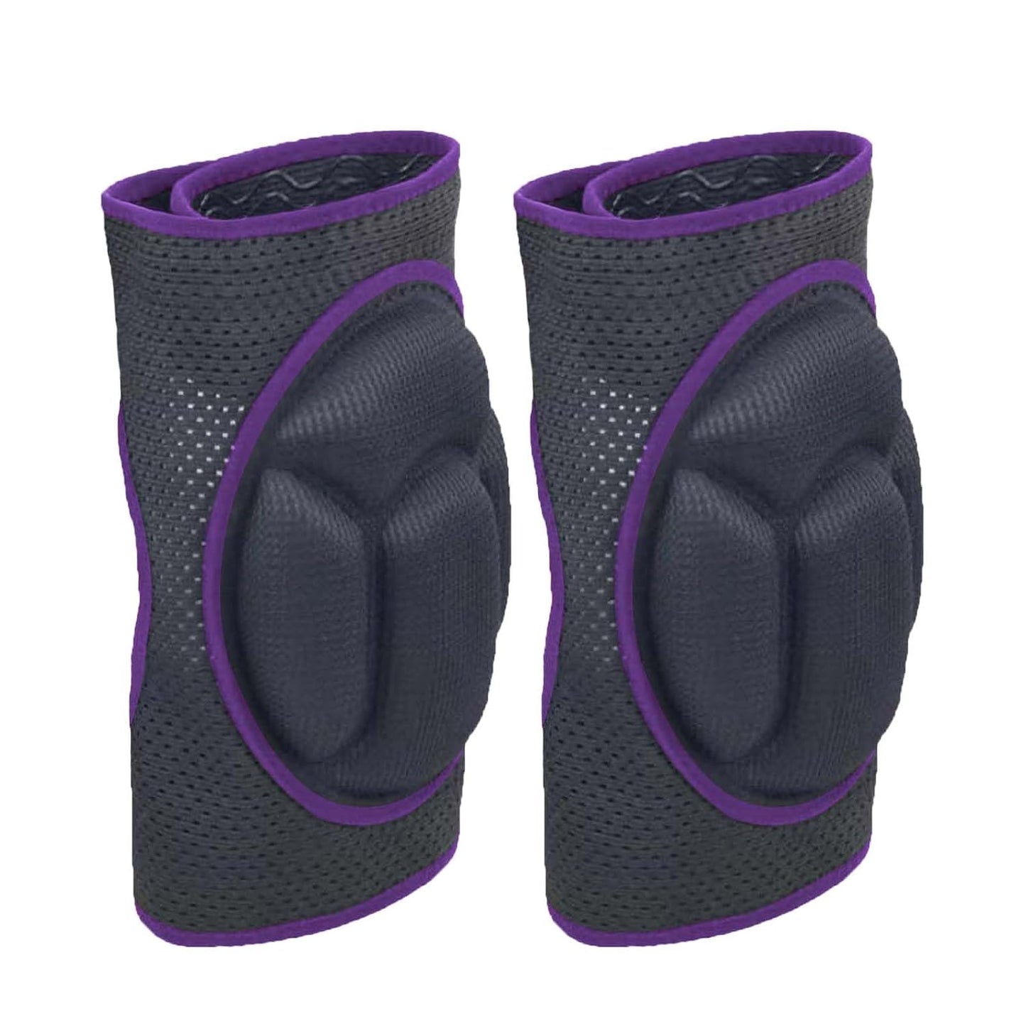 Gardening Knee Pads for Women, Mens Kneeling Pad for House Cleaning Floor Washing Work, Comfortable Knee Protector for Cleaner Gardener, Adjustable Soft Knee Pad for Kneeling on Hard Floor, Purple L (1 pair)