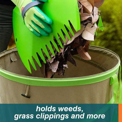 Colwelt Collapsible Leaf Bags 31Gallon, Pop-up Reusable Garden Bag Collapsible for Yard Waste, Heavy Duty Collapsible Trash Can with Hard shell Base, Garden Waste Yard Bags for Yard Garden Camping