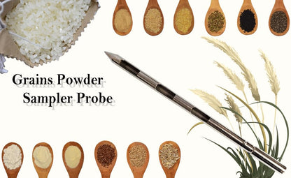 Powder Sampler, Stainless Steel Three Zone Grain Probe Sampler, 20 in. Length x 1 in (3slots)