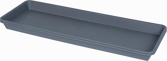 2 Pack Plastic Plant Trays, Rectangular, Indoors/Outdoors, Drip Tray for Flower Pots, Windowsill (6 x 11 Inch, Gray)