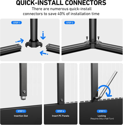 12×12FT Green Houses for Outside, Large Walk-in Greenhouses for Outdoors and Winter Garden Planting, Enhanced Aluminum Greenhouse Kit Withstands Strong Wind to Protect Vegetables or Plants