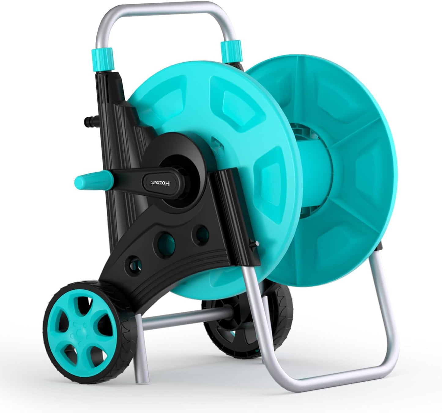 Garden Hose Reel for Outside,Hold Up to 100 ft of 5/8’’ Hose,Portable Hose Reel Cart with Adjustable Armrests and 2 Wheels,Durable Water Hose Holder for Garden, Yard, Lawn