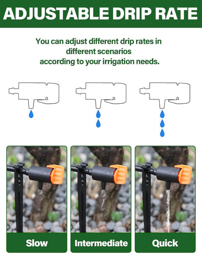 Kalolary 30PCS Adjustable Drip Irrigation Emitters Irrigation Dripper with Drip Irrigation Ground Stakes Drip System Emitters Drip Irrigation Emitters Dripper for Plants Lawn Garden Supplies