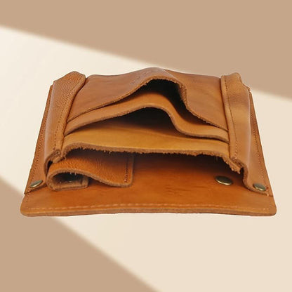 Tourbon Leather Florist Tool Waist Pouch Belt Garden Shoulder Crossbody Tools Bag Gardening Pruning Shears Holder Organizer Kit 4 Pockets (Brownish Yellow)