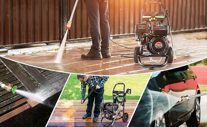4200PSI Pressure Washer 4.0GPM Gas Power Washer 212CC Gas Powered Washing Machine Commercial High Pressure Washer with 25ft Hose&5 Nozzles for Patio Garden (Dark Black)