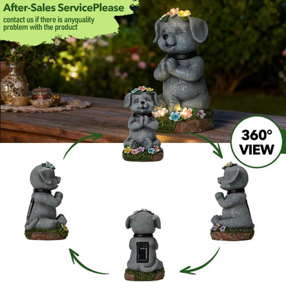 Solar Dog Figurines Garden Decor
