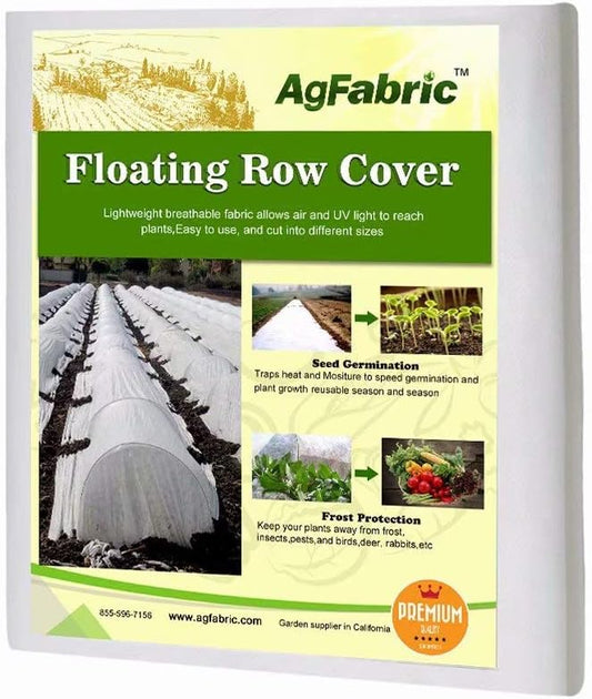 Agfabric Row Cover 0.55oz 12'x50' Frost Blanket for Winter Protection Plant Covers Feeeze Protection,White