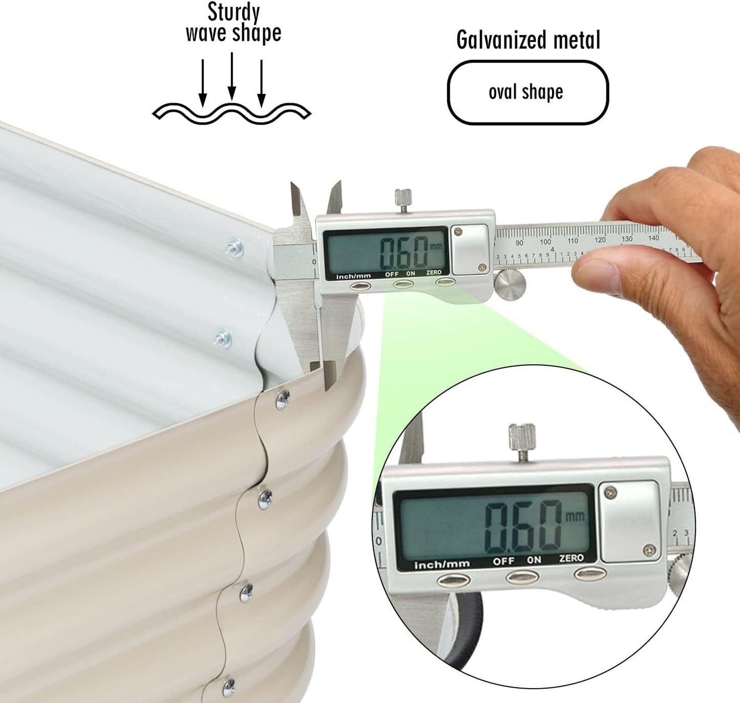 BPS 6-in-1 Metal Raised Garden Bed, 5.5x4 FT Galvanized Planter Raised Beds for Vegetables, Flowers 17'' Extra Tall