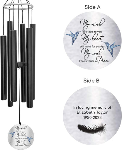 Personalized 36" Bereavement Wind Chimes for Outside, Memorial Gift in Remembrance of a Loved One, Sympathy Gift for Loss of Mother Father Husband, Garden Patio Decor