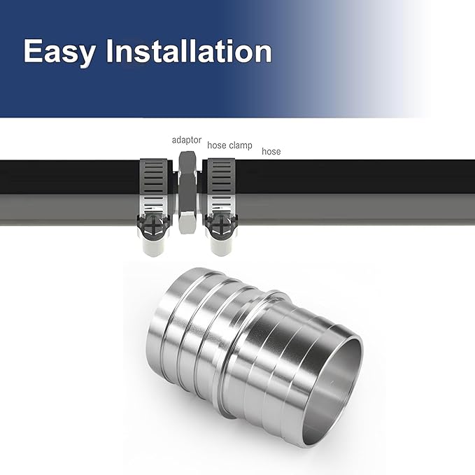 1-1/2" Hose Barb Splice Coupler Repair Fitting Aluminum Adapter 2Pcs