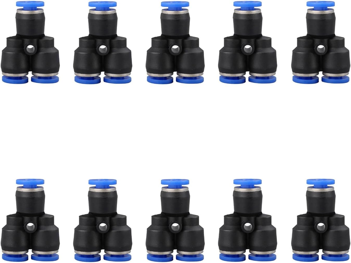 1/4 inch OD Y splitter Push to connect Fittings,push to connect air fittings, air line push connectors (10 Pcs)