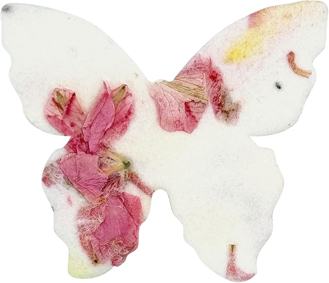 Butterfly Seed Paper – 50pcs Small Pink & Yellow Plantable Wildflower, Writable & Plantable Gift for Moms, Plant Lover, & Teachers, Ideal for Weddings, Baby Shower, Memorial, & Celebrations