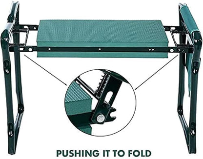 Heavy Duty Garden Kneeling Chairs Garden Kneeler and Seat Metal Folding Garden Stools with Tool Bags Kneeling Mats Gardening Supplies Gardening Hand Tools