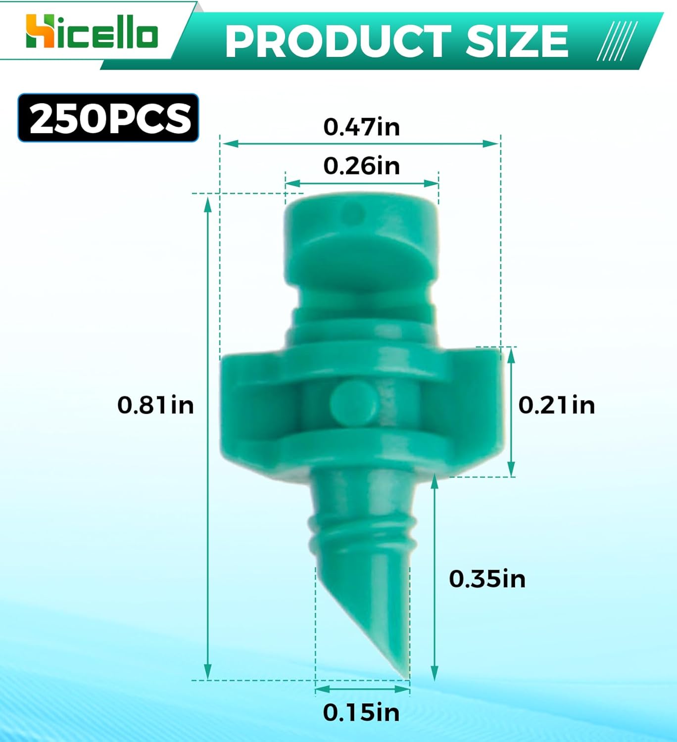 250PCS 180 Degree Misting Nozzle Irrigation, Sprinklers Sprayer for Garden Irrigation System, Micro Sprayer Refraction Automizing Drippers