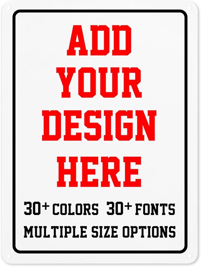 Custom Outdoor Metal Signs - 12x17inch Personalized Parking, Intersection, Road, Garden, Workplace, Office, Home, Hazard Decorative Signs