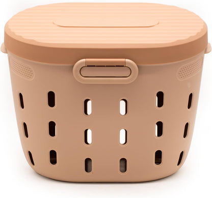 Vego Garden In-Ground Worm Composter Outdoor Farm Compost Bin 7 Gallons BPA-Free Composting System for Raised Garden Beds Tawny Brown, Twin Pack