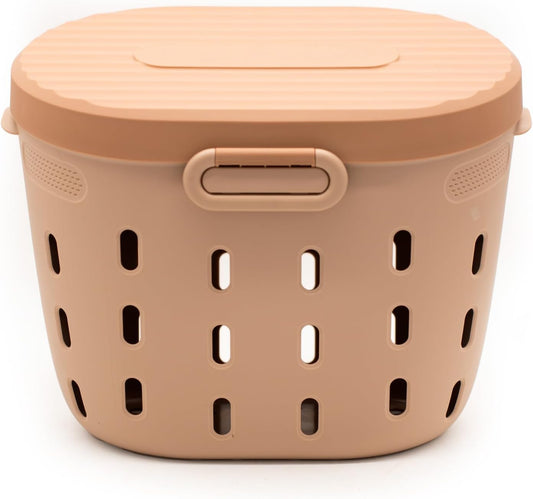 Vego Garden In-Ground Worm Composter Outdoor Farm Compost Bin 7 Gallons BPA-Free Composting System for Raised Garden Beds, Tawny Brown