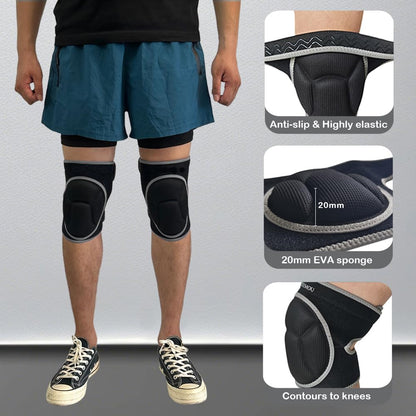 Knee Pads for Gardening,Flooring - Thick EVA Foam Cushion, Non-Slip Silicone & Adjustable Straps (S/M/L), Breathable Unisex Garden Kneeling Pad with Extended Comfort