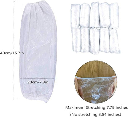 Disposable Arm Sleeves Covers, 100pcs Waterproof PE Oversleeves Covers